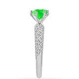Inel din Argint 925 ( 2.5 grame ) cu Opal Hialit și Topaz Alb 0.94 Carate