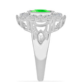 Inel din Argint 925 ( 4.07 grame ) cu Opal Hialit și Topaz Alb 1.3 Carate
