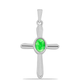 Cruce Pandantiv din Argint 925 ( 2.27 grame ) cu Opal Hialit 0.65 Carate