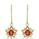 Cercei din Argint 925 Placat cu Aur ( 2.72 grame ) cu Citrin Madeira și Topaz Alb 0.92 Carate