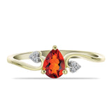 Inel din Argint 925 Placat cu Aur ( 1.63 grame ) cu Citrin Madeira și Topaz Alb 0.63 Carate