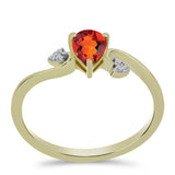 Inel din Argint 925 Placat cu Aur ( 1.63 grame ) cu Citrin Madeira și Topaz Alb 0.63 Carate