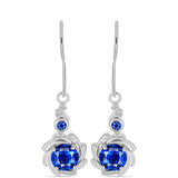 Cercei din Argint 925 ( 2.1 grame ) cu Safir Albastru Australian și Topaz Alb 2.66 Carate