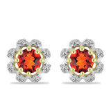 Cercei din Argint 925 Placat cu Aur ( 1.17 grame ) cu Citrin Madeira și Topaz Alb 0.58 Carate