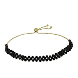 Brățară din Argint 925 Placat cu Aur ( 1.75 grame ) cu Spinel Negru 21.96 Carate