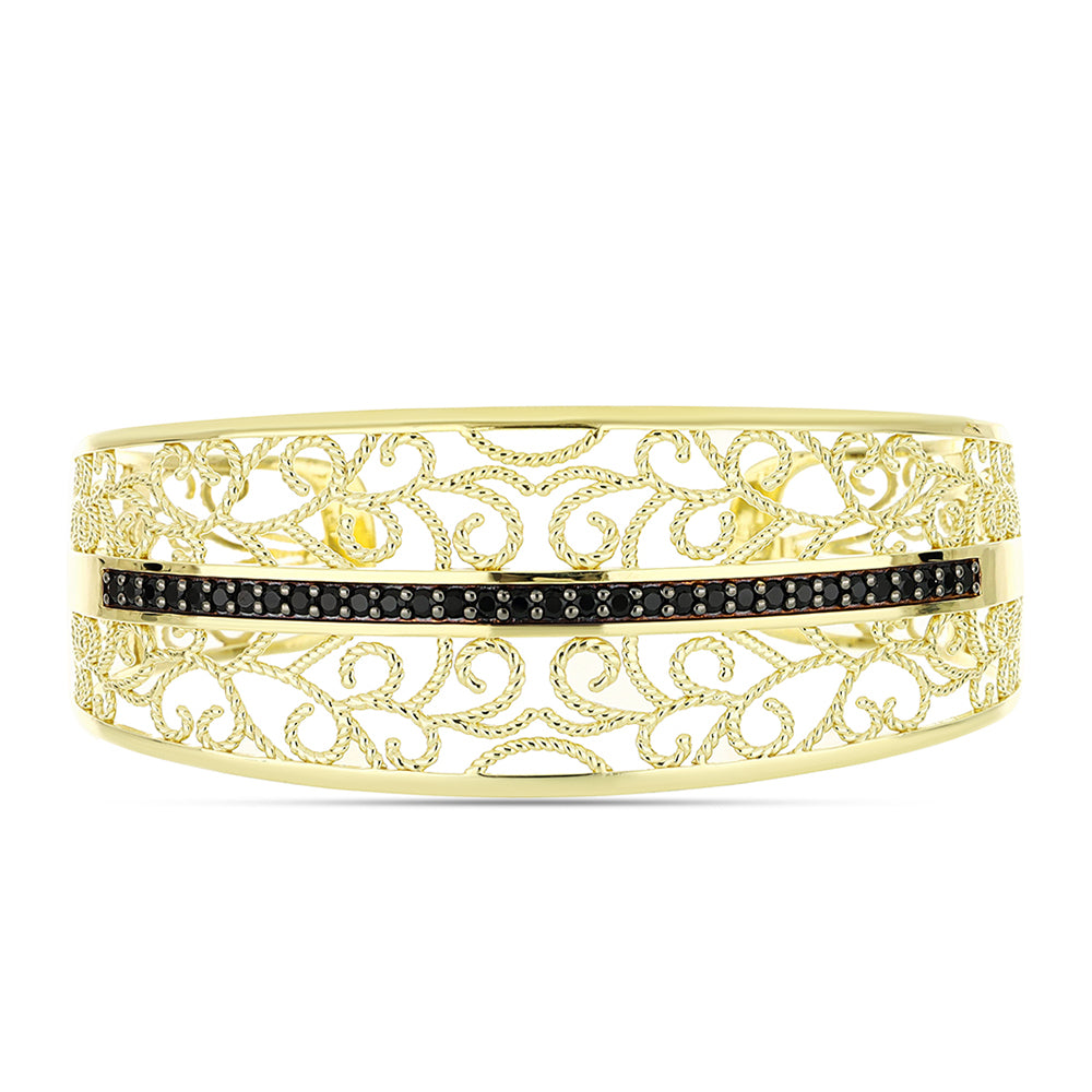 Brățară din Argint 925 Placat cu Aur ( 19.8 grame ) cu Spinel Negru 1.27 Carate