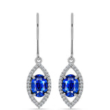 Cercei din Argint 925 ( 2.14 grame ) cu Safir Albastru Australian și Topaz Alb 3.92 Carate