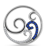 Pandantiv din Argint 925 ( 3.59 grame ) cu Safir Albastru Australian și Topaz Alb 0.43 Carate