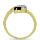 Inel din Argint 925 Placat cu Aur ( 3.03 grame ) cu Spinel Negru și Topaz Alb 0.79 Carate