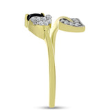 Inel din Argint 925 Placat cu Aur ( 3.03 grame ) cu Spinel Negru și Topaz Alb 0.79 Carate