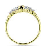 Inel din Argint 925 Placat cu Aur ( 2.31 grame ) cu Spinel Negru și Topaz Alb 0.66 Carate