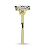 Inel din Argint 925 Placat cu Aur ( 2.31 grame ) cu Spinel Negru și Topaz Alb 0.66 Carate