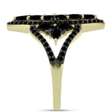 Inel din Argint 925 Placat cu Aur ( 3.91 grame ) cu Spinel Negru 2.36 Carate