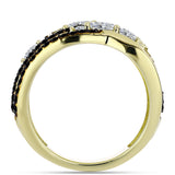 Inel din Argint 925 Placat cu Aur ( 5.64 grame ) cu Spinel Negru și Topaz Alb 2.41 Carate