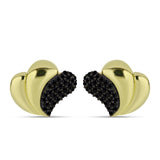 Cercei din Argint 925 Placat cu Aur ( 3.32 grame ) cu Spinel Negru 0.48 Carate