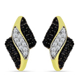 Cercei din Argint 925 Placat cu Aur ( 2.69 grame ) cu Spinel Negru și Topaz Alb 0.49 Carate