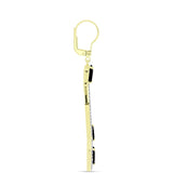 Cercei din Argint 925 Placat cu Aur ( 6.72 grame ) cu Spinel Negru și Topaz Alb 4.35 Carate