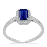 Inel din Argint 925 ( 2.13 grame ) cu Safir Albastru Australian și Topaz Alb 1.68 Carate