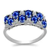 Inel din Argint 925 ( 2.4 grame ) cu Safir Albastru Australian și Topaz Alb 2.41 Carate