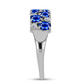Inel din Argint 925 ( 2.4 grame ) cu Safir Albastru Australian și Topaz Alb 2.41 Carate