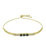 Brățară din Argint 925 Placat cu Aur ( 5.74 grame ) cu Diamant Albastru și Topaz Alb 0.82 Carate