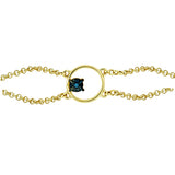 Brățară din Argint 925 Placat cu Aur ( 2.82 grame ) cu Diamant Albastru 0.01 Carate