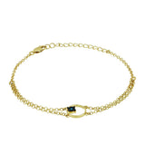Brățară din Argint 925 Placat cu Aur ( 2.82 grame ) cu Diamant Albastru 0.01 Carate