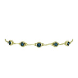 Brățară din Argint 925 Placat cu Aur ( 4.5 grame ) cu Diamant Albastru 0.04 Carate