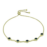 Brățară din Argint 925 Placat cu Aur ( 4.5 grame ) cu Diamant Albastru 0.04 Carate