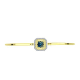 Brățară din Argint 925 Placat cu Aur ( 8.66 grame ) cu Diamant Albastru și Topaz Alb 0.26 Carate