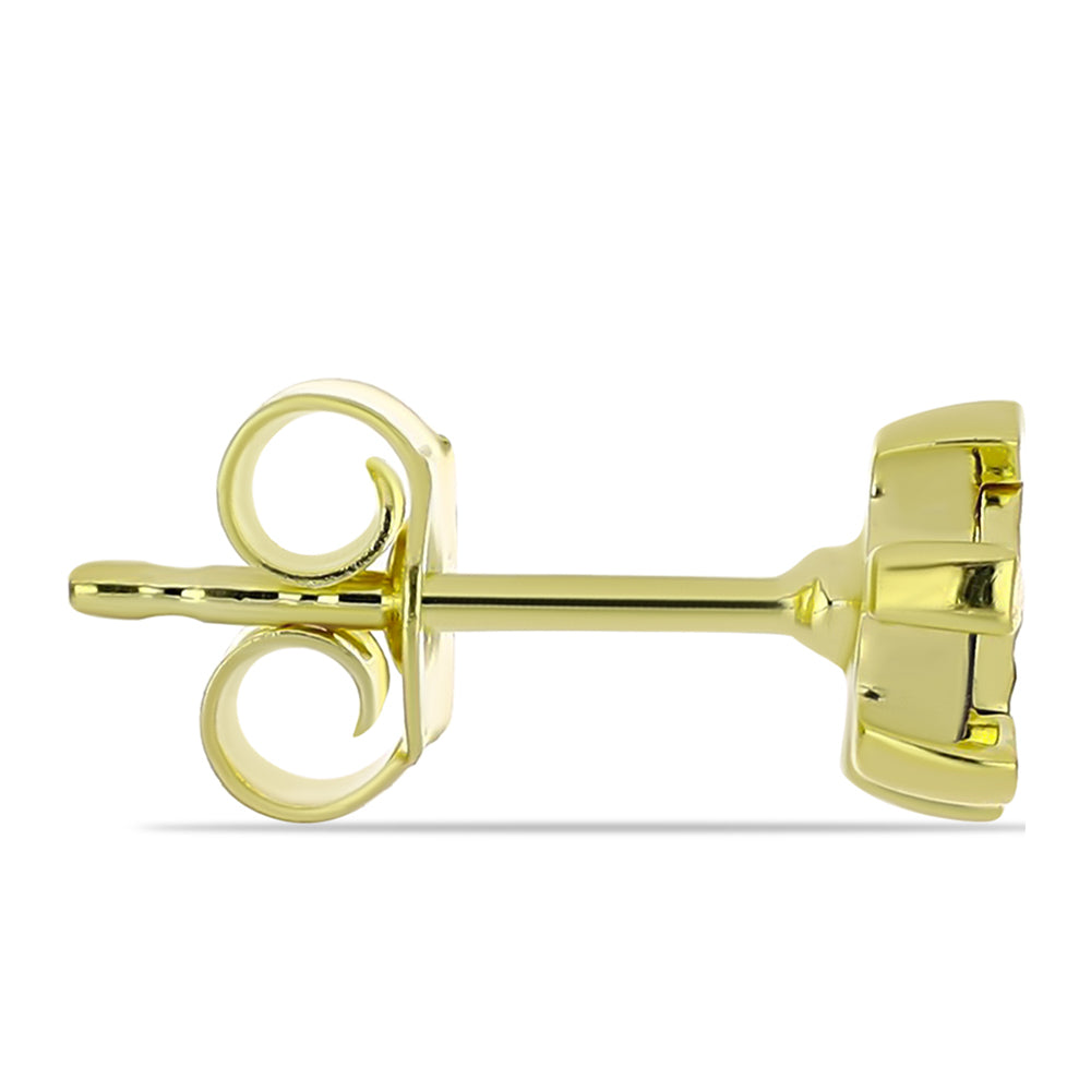 Set din Argint 925 Placat cu Aur ( 1.75 grame ) cu Diamant Albastru 0.02 Carate ( Cercei+Pandantiv )