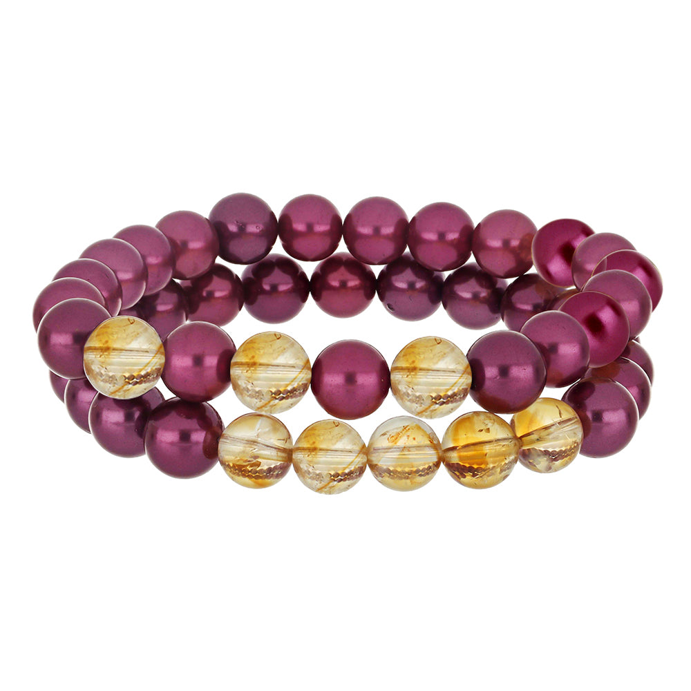 Set din Pepită ( 36.3 grame ) cu Perlă de cultură Violet și Citrin Ural 181.5 Carate ( Brățară )