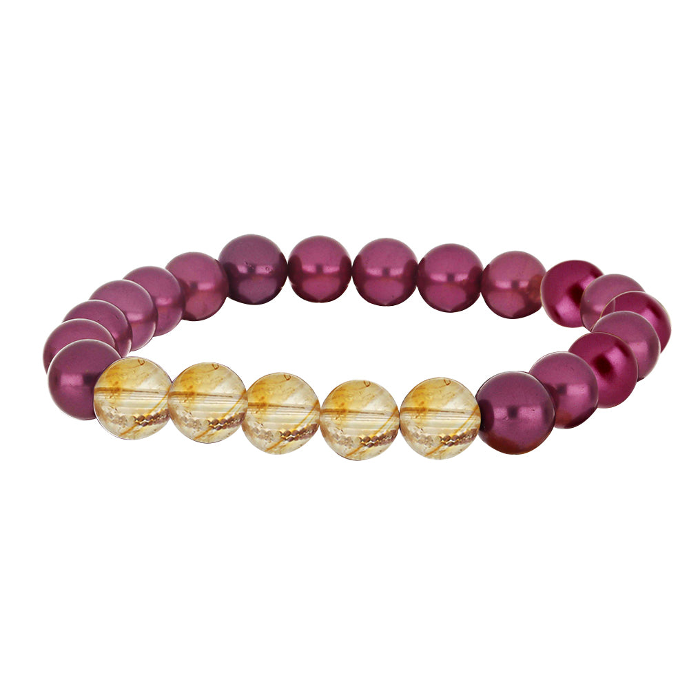 Set din Pepită ( 36.3 grame ) cu Perlă de cultură Violet și Citrin Ural 181.5 Carate ( Brățară )