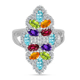 Inel din Argint 925 ( 4.79 grame ) cu Ametist Marocan și Peridot Changbai 3.58 Carate