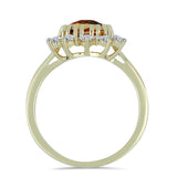 Inel din Argint 925 Placat cu Aur ( 2.28 grame ) cu Cuarț Coniac și Topaz Alb 2.36 Carate
