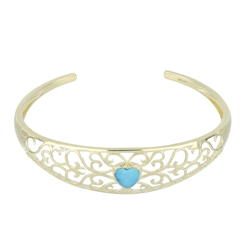 Brățară din Argint 925 Placat cu Aur ( 13.13 grame ) cu Turcoaz ”Frumoasa Adormită” 1.08 Carate