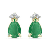 Cercei din Argint 925 Placat cu Aur ( 1.22 grame ) cu Smarald Brazilian și Topaz Alb 1.37 Carate