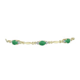 Brățară din Argint 925 Placat cu Aur ( 3.94 grame ) cu Smarald Brazilian și Topaz Alb 1.61 Carate