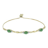 Brățară din Argint 925 Placat cu Aur ( 3.94 grame ) cu Smarald Brazilian și Topaz Alb 1.61 Carate