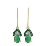 Cercei din Argint 925 Placat cu Aur ( 1.99 grame ) cu Smarald Brazilian și Topaz Alb 1.7 Carate