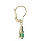 Cercei din Argint 925 Placat cu Aur ( 1.99 grame ) cu Smarald Brazilian și Topaz Alb 1.7 Carate