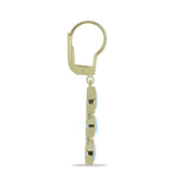 Cercei din Argint 925 Placat cu Aur ( 2.42 grame ) cu Piatra Lunii Curcubeu 2.65 Carate