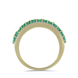 Inel din Argint 925 Placat cu Aur ( 3.16 grame ) cu Smarald Brazilian și Topaz Alb 1.91 Carate