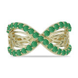 Inel din Argint 925 Placat cu Aur ( 4.22 grame ) cu Smarald Brazilian 1.36 Carate