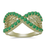 Inel din Argint 925 Placat cu Aur ( 4.22 grame ) cu Smarald Brazilian 1.36 Carate