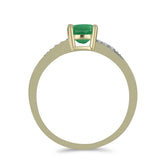 Inel din Argint 925 Placat cu Aur ( 2.23 grame ) cu Smarald Brazilian și Topaz Alb 0.99 Carate