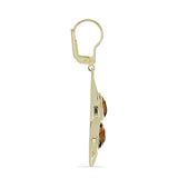 Cercei din Argint 925 Placat cu Aur ( 7.55 grame ) cu Cuarț Coniac 5.23 Carate