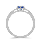 Inel din Argint 925 ( 1.83 grame ) cu Moissanite Albastru Regal cultivat în laborator 0.75 Carate