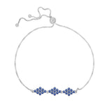 Brățară din Argint 925 ( 3.71 grame ) cu Moissanite Albastru Regal cultivat în laborator 0.85 Carate