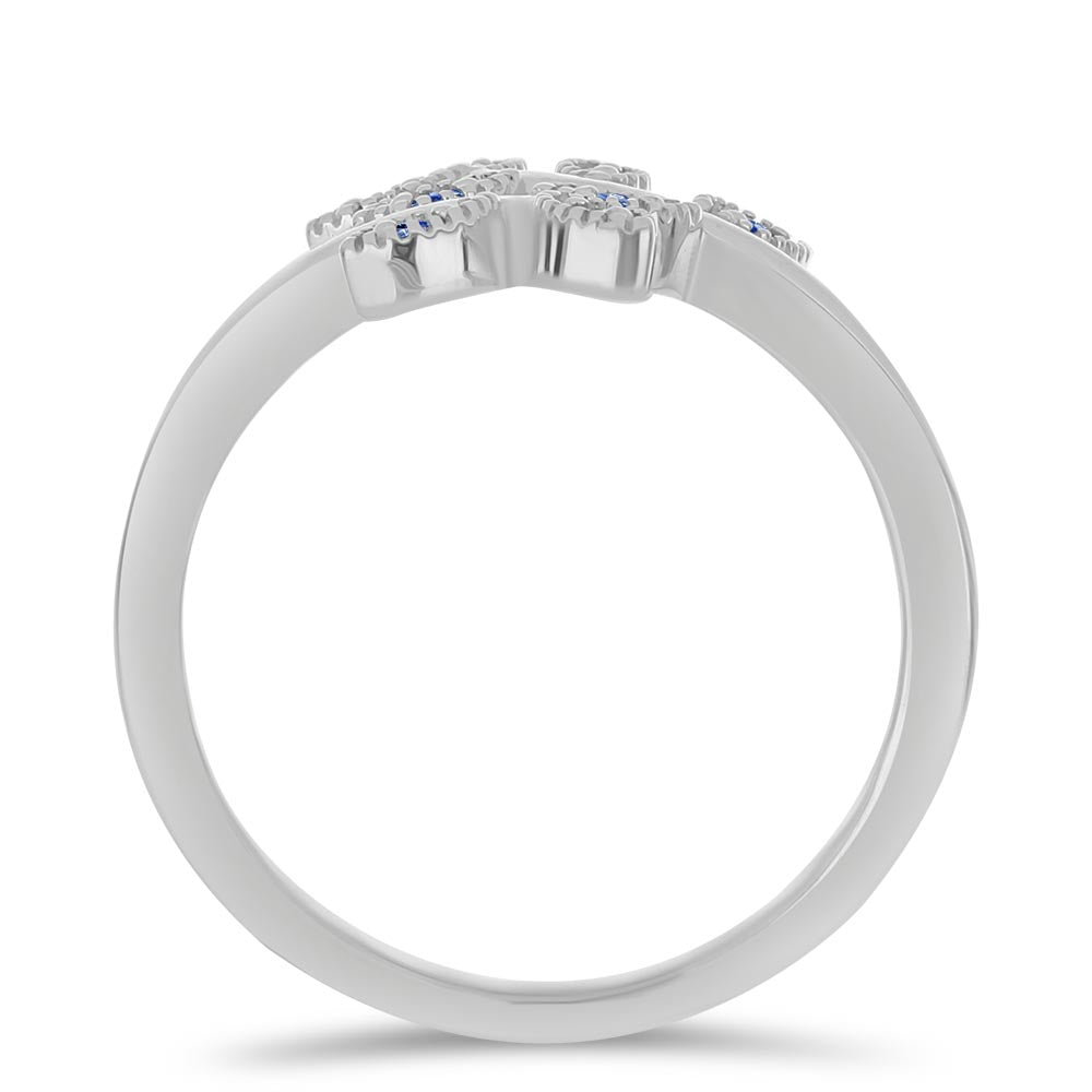 Inel din Argint 925 ( 2.84 grame ) cu Moissanite Albastru Regal cultivat în laborator 0.11 Carate